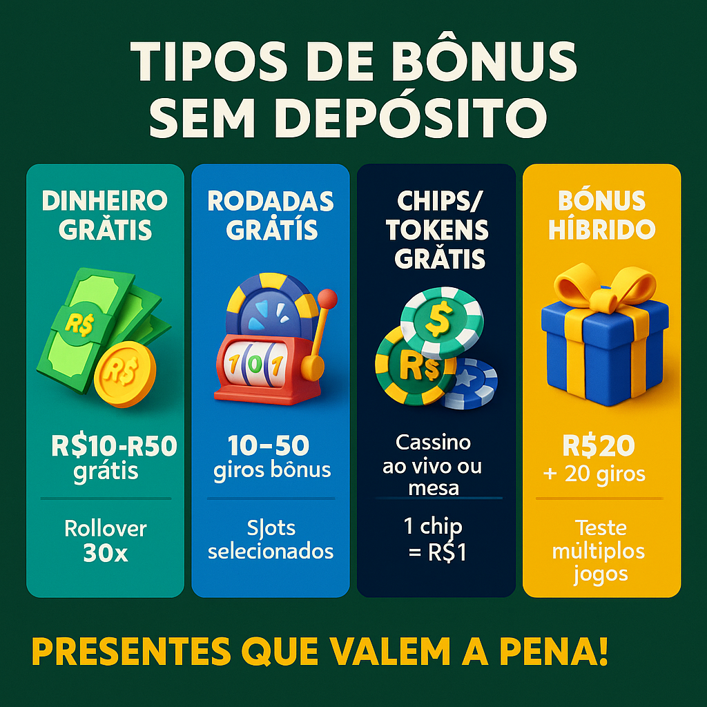 Tipos de bônus sem depósito no Brasil
